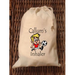 Personalised Inhaler Bag - Callum Footballer Design